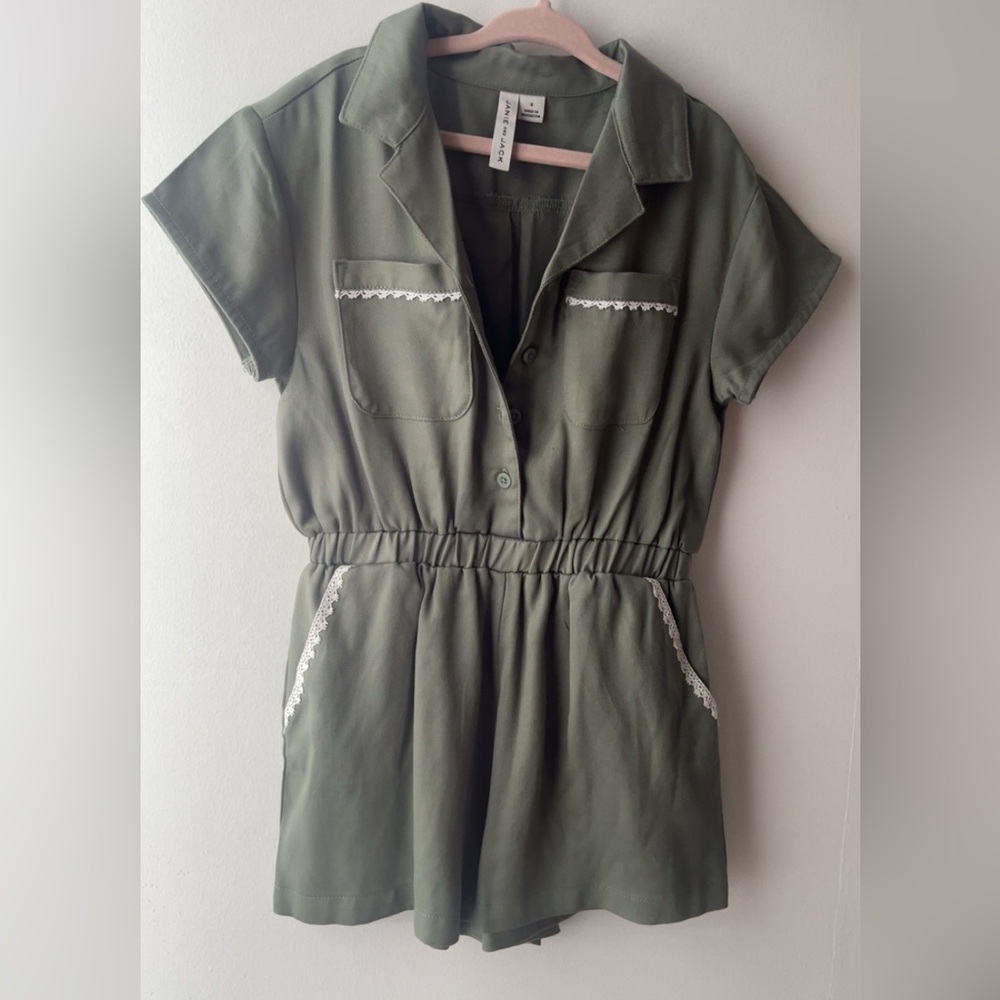 Janie and Jack Olive Green Button-Up Shirt